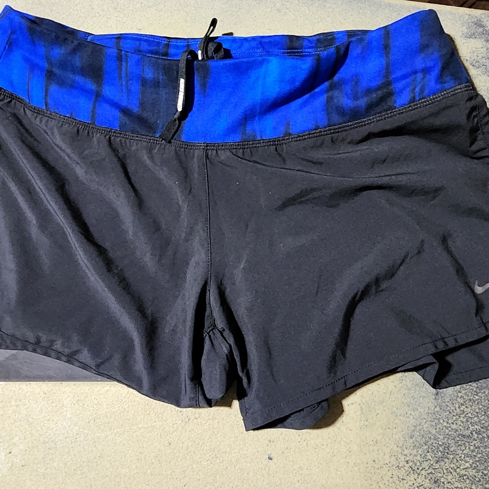 Nike Black and Blue Athletic Shorts